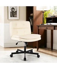 Streamdale Furniture Large Size Swivel Home Office Desk Chair Armless Office Room Chair