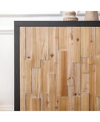 Streamdale Furniture Natural Wood Geometric 4-Door Storage Cabinet