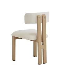 Streamdale Furniture Upholstered Armless Dining Chairs With Metal Legs (Set of 2),Beige