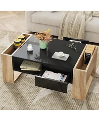 Streamdale Furniture Glossy Two-Tone Coffee Table with Storage