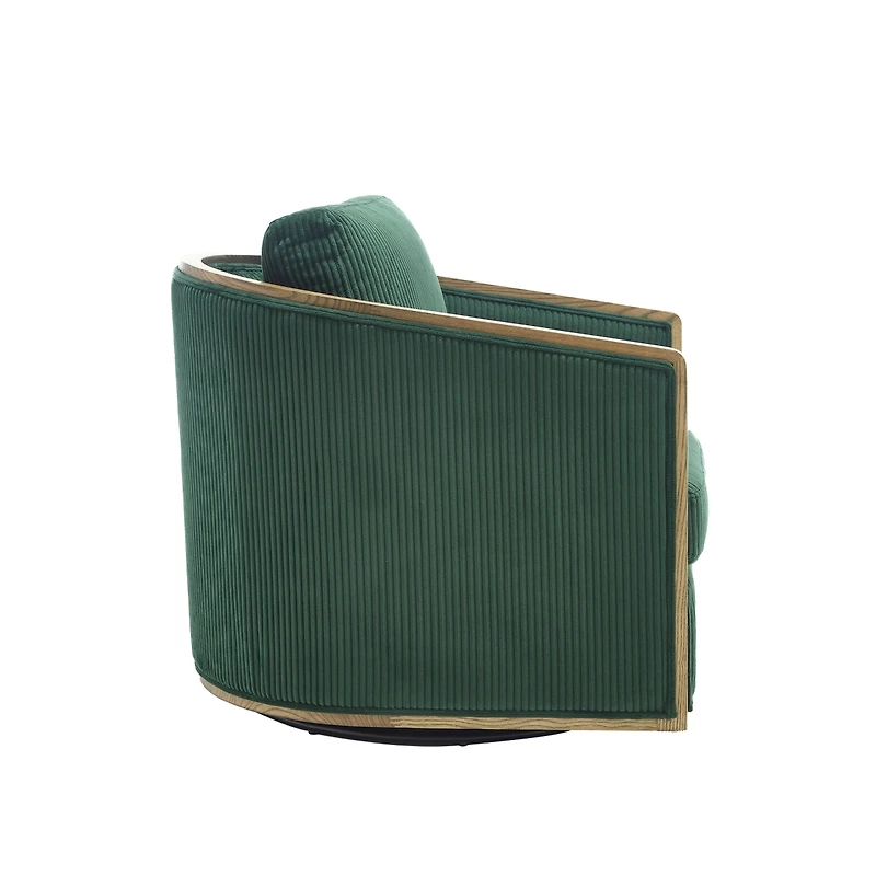 Streamdale Furniture Corduroy Swivel Barrel Chair for Living Room (Emerald