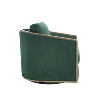 Streamdale Furniture Corduroy Swivel Barrel Chair for Living Room (Emerald