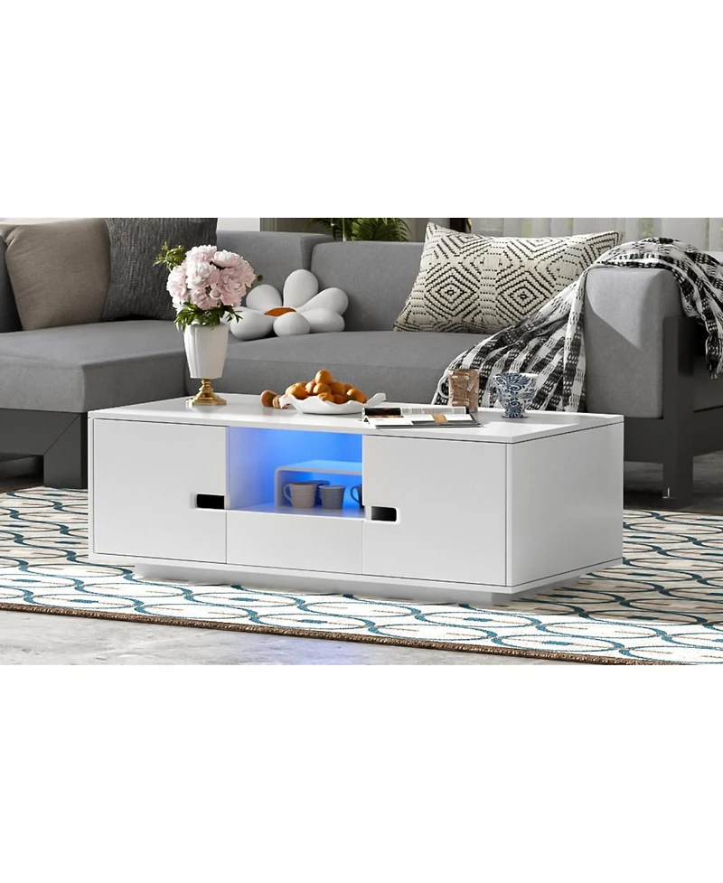Streamdale Furniture Modern Coffee Table with Led Lights