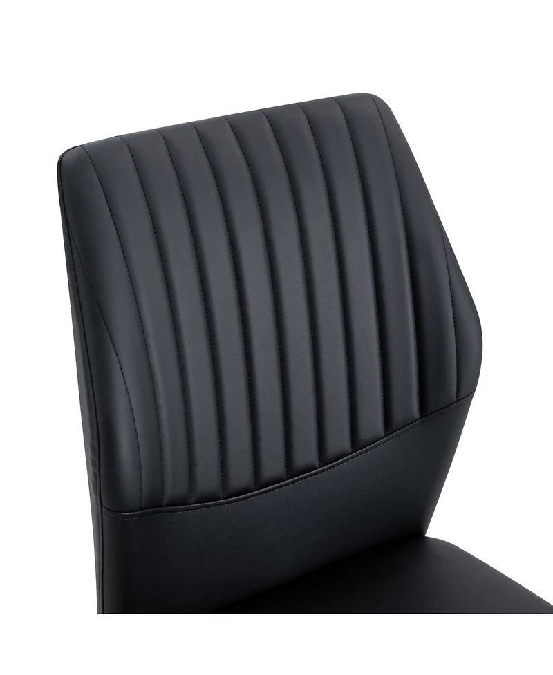 Streamdale Furniture 39.7" Glass Dining Table & 4 Pu Chairs - Gold Legs