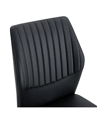 Streamdale Furniture 39.7" Glass Dining Table & 4 Pu Chairs - Gold Legs