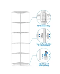 Streamdale Furniture Corner Wire Shelf Rack