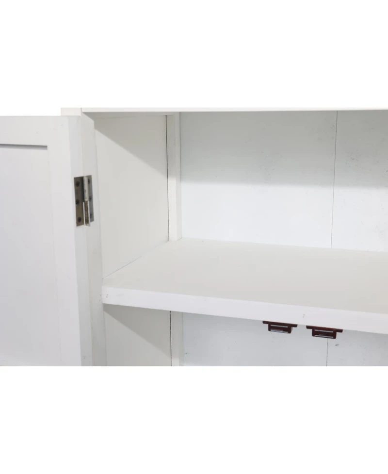 Streamdale Furniture 27" White Tower Cabinet - Rustic Wood Sideboard