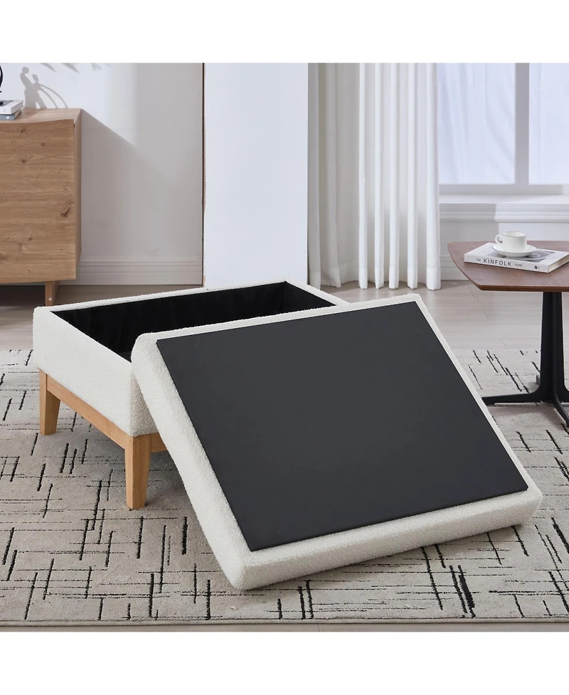 Streamdale Furniture 33.86" Boucle Storage Ottoman/Coffee Table