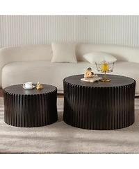 Streamdale Furniture Vintage Dark Brown Nesting Coffee Table Set (Set of 2)