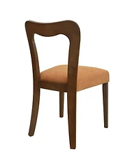 Streamdale Furniture Dining Chair Without Arm(walnut+caramel) Set of 2