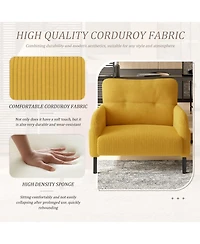 Streamdale Furniture Corduroy Wide Seat Chair - Living Room/Bedroom