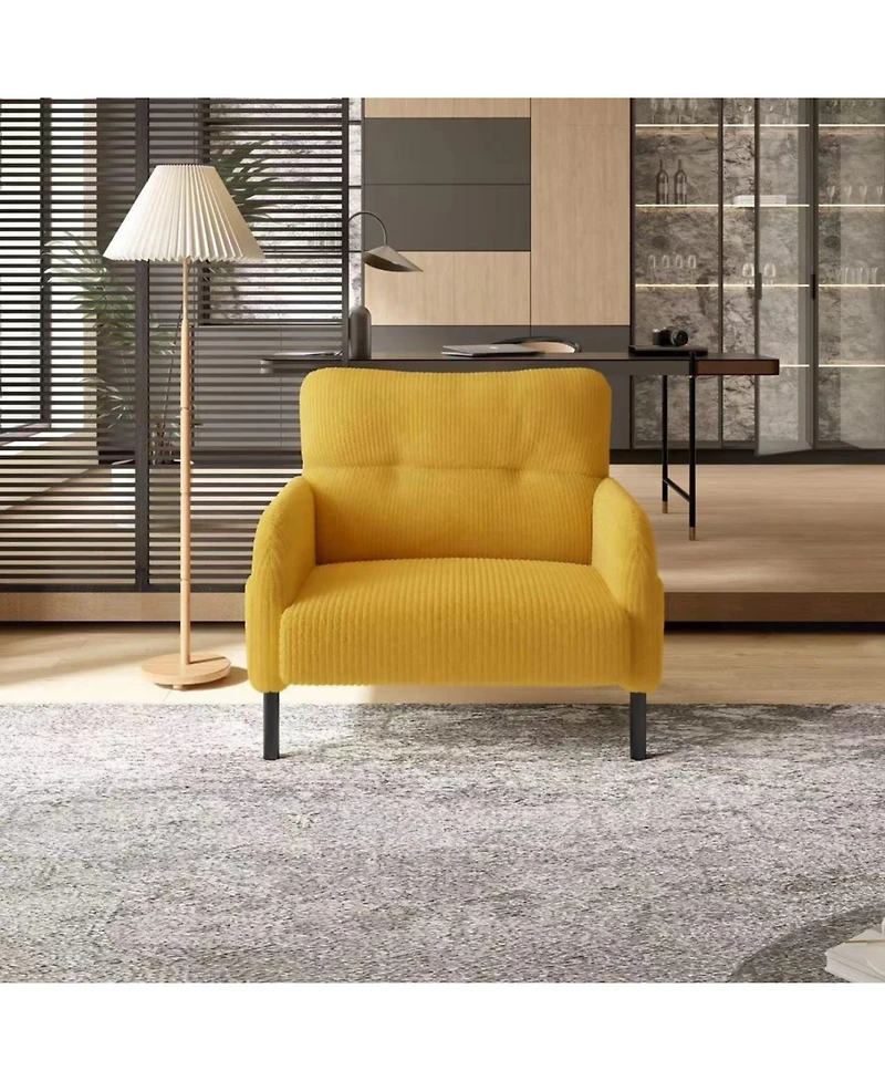 Streamdale Furniture Corduroy Wide Seat Chair - Living Room/Bedroom