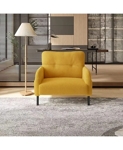 Streamdale Furniture Corduroy Wide Seat Chair - Living Room/Bedroom