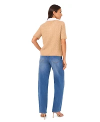 Vince Camuto Women's Attached Shirt Combo Sweater
