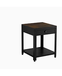 Streamdale Furniture Square Double-Layer Coffee Table w/ Hidden Compartment & Fingerprint Lock