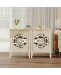 Streamdale Furniture Streamdale Hollow-Carved 3 Drawer Dresser with Metal Handles