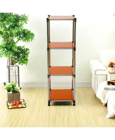 Streamdale Furniture Korean 4-Tier Stainless Steel Shelving Unit (49"H x 14.9"W