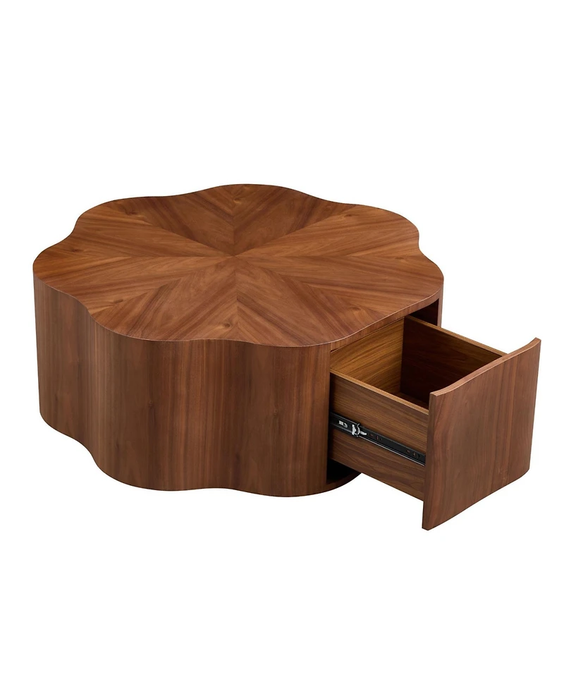 Streamdale Furniture Petal Coffee Table with Drawer - No Assembly Needed