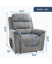 Streamdale Furniture Power Lift Recliner, 350 Lbs, Massage & Heat