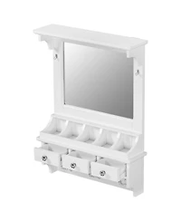 Streamdale Furniture Floating Makeup Vanity with Mirror & Storage