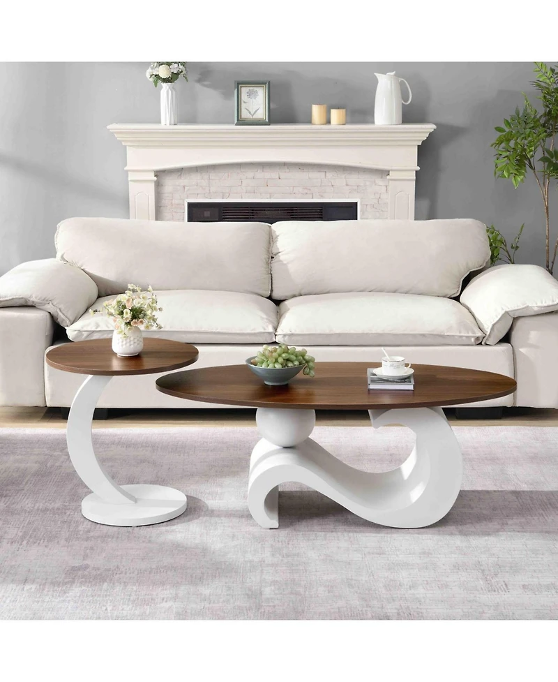 Streamdale Furniture Set of 2 Nesting Coffee Table