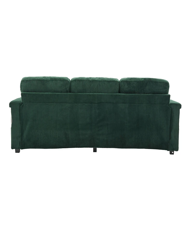Streamdale Furniture L-Shaped Sectional Sofa w/ Storage Ottoman, Usb, Cup Holder