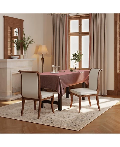 Streamdale Furniture Streamdale Walnut Upholstered Dining Chairs (Set of 2)