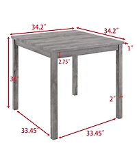 Streamdale Furniture Streamdale 5-Piece Industrial Dining/Bar Table & Chairs Set