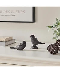 Danya B Brown Cast Iron Set of 2 Bird Sculptures