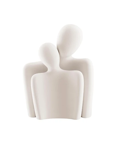 Danya B Hans White Nesting Two Piece Couple Matte Ceramic Sculpture Set