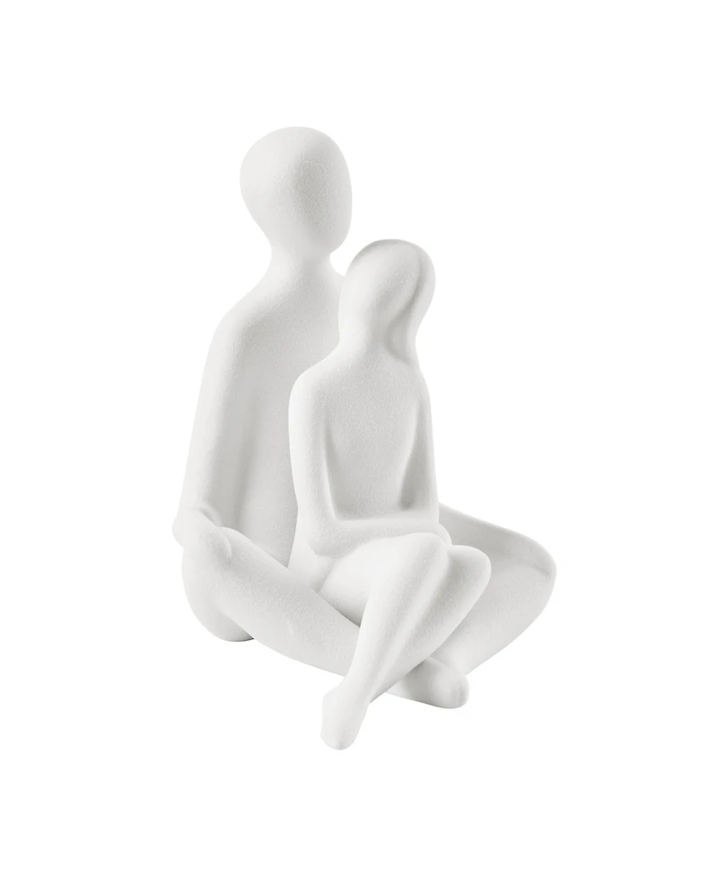 Danya B Hans White Abstract Sitting Couple Matte Ceramic Sculpture Set