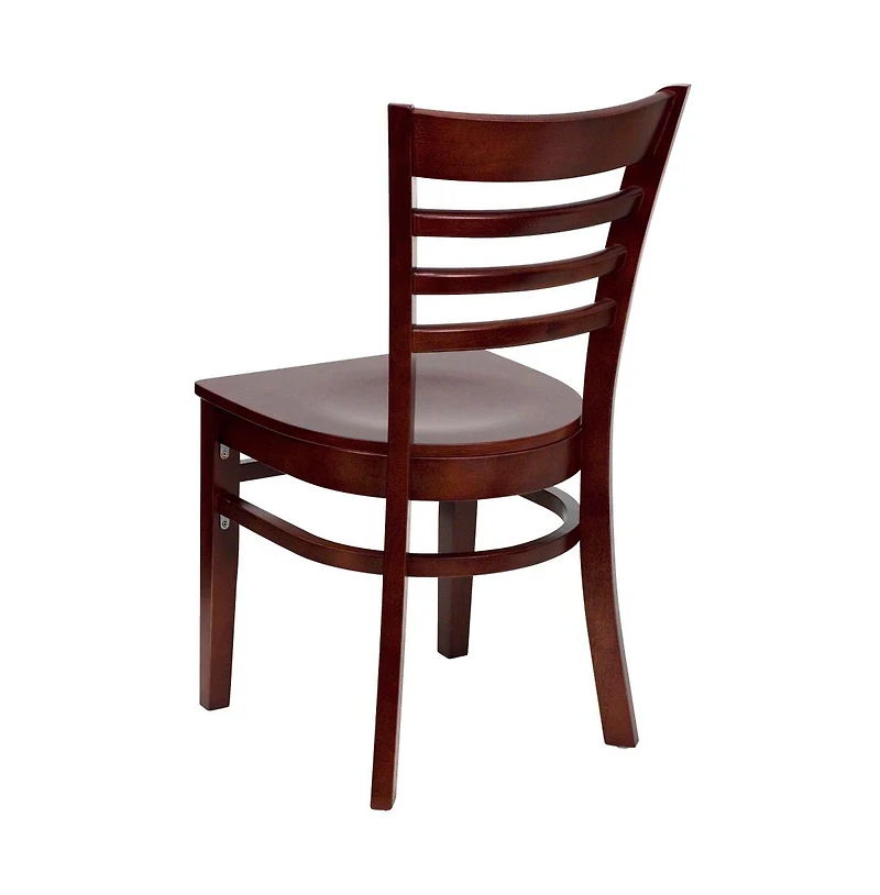 Emma+Oliver Ladder Back Wooden Restaurant Dining Chair