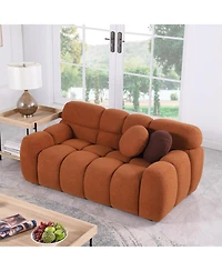Streamdale Furniture 64.98"L Human Body Sofa, Marshmallow Boucle, 2-Seater