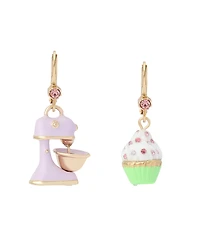 Betsey Johnson Faux Stone Sweetheart Cupcake Mismatch Drop Earrings