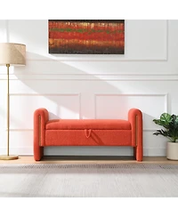 Streamdale Furniture Teddy Bed End Bench with Arms & Storage - Orange