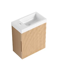 Streamdale Furniture 18.5" Wall-Mount Vanity, Resin Sink, Soft Close