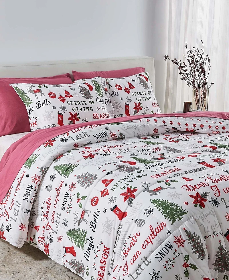 Linery & Co. All-Season Printed Down Alternative Comforter Set