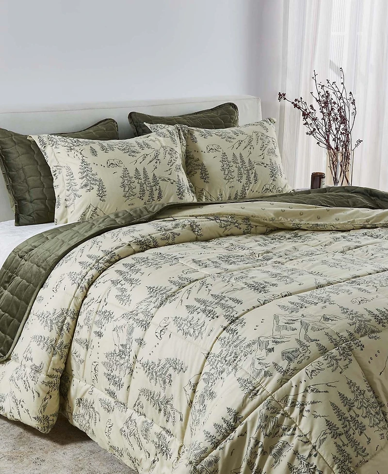 Linery & Co. All-Season Printed Down Alternative Comforter Set