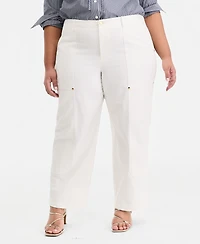 On 34th Trendy Plus High Rise Utility Straight Leg Pants, Macy's Exclusive