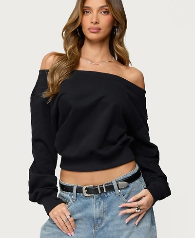 Edikted Women's Christy Off Shoulder Sweatshirt
