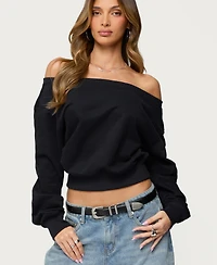 Edikted Women's Christy Off Shoulder Sweatshirt