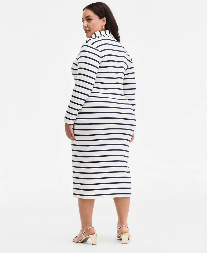 On 34th Trendy Plus Kerry Stripe Sailor Midi Dress, Macy's Exclusive