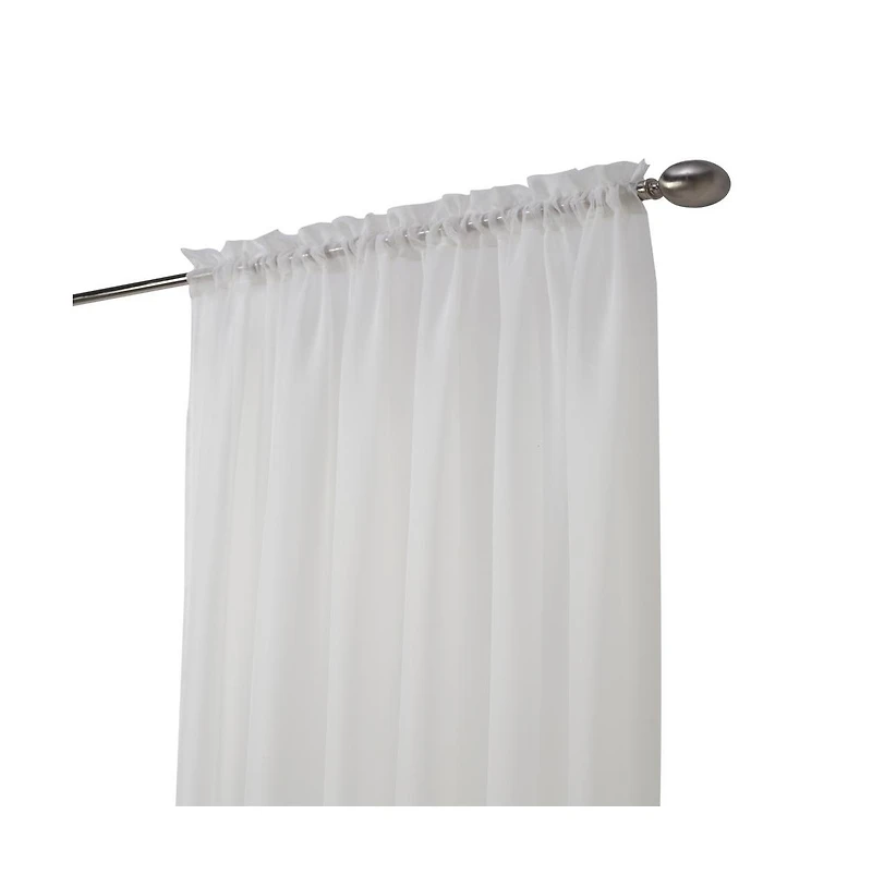 Habitat Rhapsody Voile Sheer Rod Pocket Light Filtering style Allows Natural Light Flow Curtain Panel 54" x 63" Shell