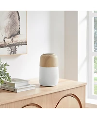 Danya B Nora Burk Two Tone Cylindrical Tabletop Vase - White and Beech