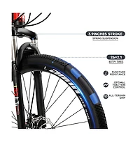 Artudatech 26-Inch Folding Mountain Bike with Shimano 21-Speed, Dual Disc Brakes & Full Suspension for Commuting