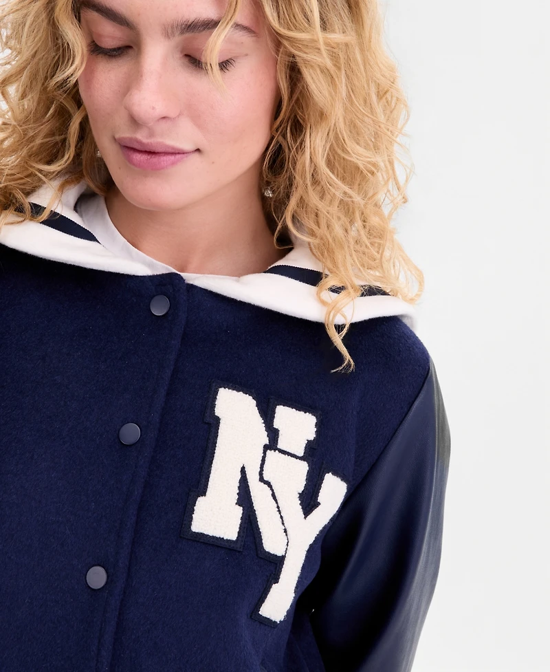 On 34th Women's Sailor-Collar Varsity Jacket, Macy's Exclusive