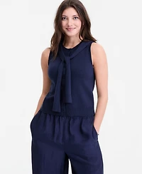 On 34th Women's Tie-Neck Sleeveless Sweater, Macy's Exclusive