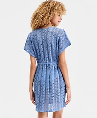 Miken Women's Crochet Tassel-Tie Kimono Cover-Up, Macy's Exclusive