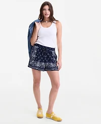 On 34th Women's Bandana-Print Pull-On Shorts, Macy's Exclusive