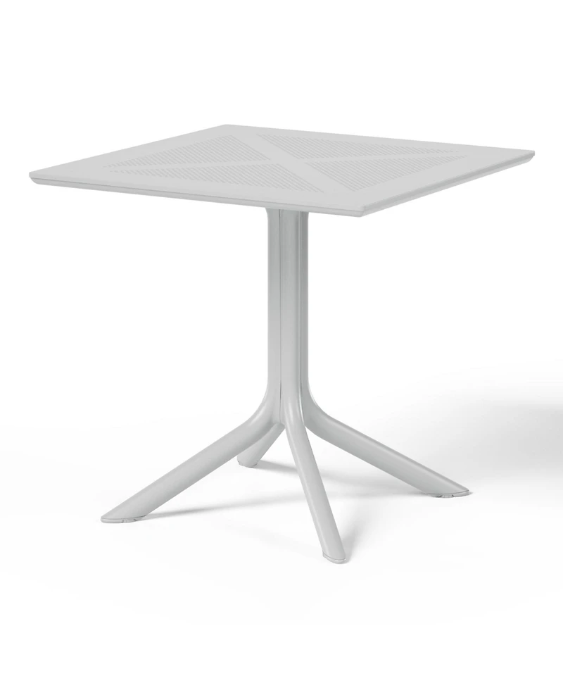 5-Piece Modern Patio Square Dining Table Set with Stackable Chairs